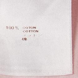 Pre Owned Louis Vuitton Pink Cotton Jersey Brooch Detail Top L