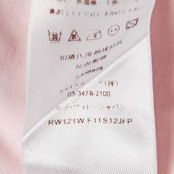 Pre Owned Louis Vuitton Pink Cotton Jersey Brooch Detail Top L
