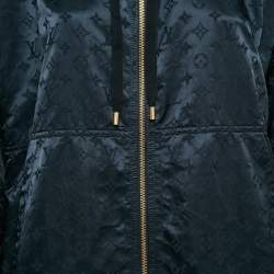 Pre Owned Louis Vuitton Black Monogram Synthetic Hooded Windbreaker M