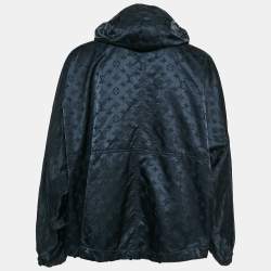Pre Owned Louis Vuitton Black Monogram Synthetic Hooded Windbreaker M