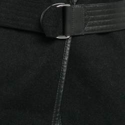 Louis Vuitton Black Wool Monogram Open-Front Hooded Coat M