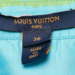 Louis Vuitton Blue Saturated Epi Print Silk Shirt and Shorts Set S