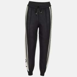 Louis Vuitton Black Striped Logo Knit Jogger Pants S 