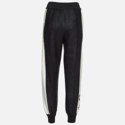 Louis Vuitton Black Striped Logo Knit Jogger Pants S 