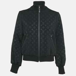 Louis Vuitton Black Monogram Embossed Technical Jersey Jacket M