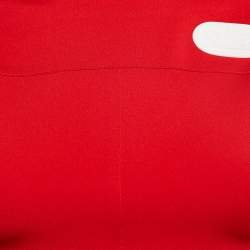 Louis Vuitton Red/Black Colorblocked Neoprene Flared Top S