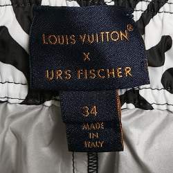 Louis Vuitton X Urs Fischer Black/White Monogram Print Synthetic Joggers S