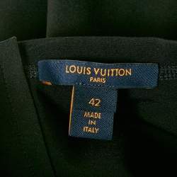 Louis Vuitton Black Jersey Cap Sleeves Crop Top L