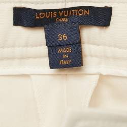 Louis Vuitton Cream Wool Blend Straight Leg Trousers S
