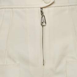 Louis Vuitton Cream Wool Blend Straight Leg Trousers S