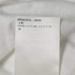Pre Owned Louis Vuitton White Monogram Fil coupé Cotton Loose Fit Blouse S