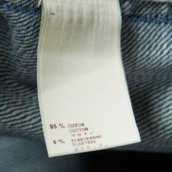 Louis Vuitton Blue Washed Denim Logo Jacquard Detail Skirt L