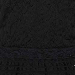 Pre Owned Louis Vuitton Black/Blue Silk Strapless Mini Dress S
