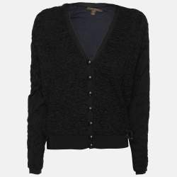 Louis Vuitton Blue/Black Silk Button Front Top S