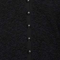 Louis Vuitton Blue/Black Silk Button Front Top S