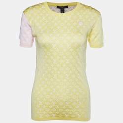 Louis Vuitton Multicolor Logo Jacquard Jersey T-Shirt S