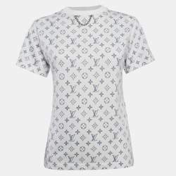 Louis Vuitton White Inverted Logo Print Cotton Crew Neck T-Shirt XS