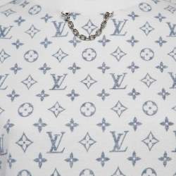 Louis Vuitton White Inverted Logo Print Cotton Crew Neck T-Shirt XS