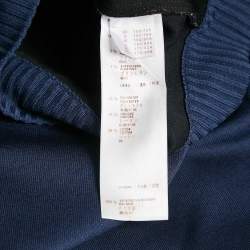 Louis Vuitton Blue/Red Striped Faux Leather and Knit Button Front Jacket S