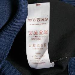 Louis Vuitton Blue/Red Striped Faux Leather and Knit Button Front Jacket S