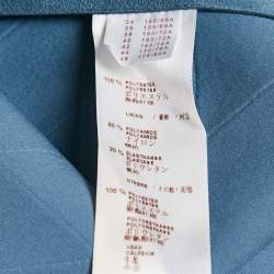 Pre Owned Louis Vuitton Blue Faux Suede Pocket Detail Knee Length Skirt M