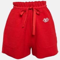 Louis Vuitton Red Crochet Side Trim Knit Short S