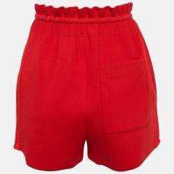 Louis Vuitton Red Crochet Side Trim Knit Short S