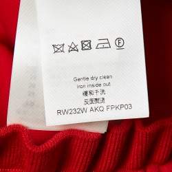 Louis Vuitton Red Crochet Side Trim Knit Short S