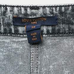 Pre Owned Louis Vuitton Grey Denim Skinny Jeans M Waist 28"