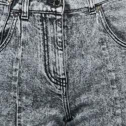 Pre Owned Louis Vuitton Grey Denim Skinny Jeans M Waist 28"