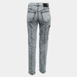 Pre Owned Louis Vuitton Grey Denim Skinny Jeans M Waist 28"
