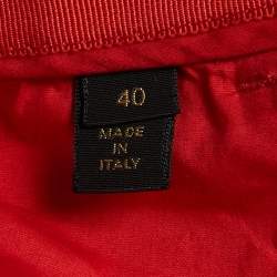 Pre Owned Louis Vuitton Red Cotton Zip Detail Pants M