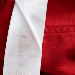 Pre Owned Louis Vuitton Red Cotton Zip Detail Pants M