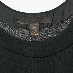 Pre Owned Louis Vuitton Black Lace Trim Jersey Tank Top S