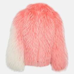 Louis Vuitton Pink Raccoon Fur Crop Jacket M