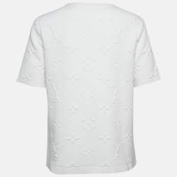Louis Vuitton White Monogram Cotton Knit Crew Neck T-Shirt S