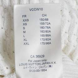 Pre Owned Louis Vuitton White Patterned Knit Full Sleeve Sweater Top M