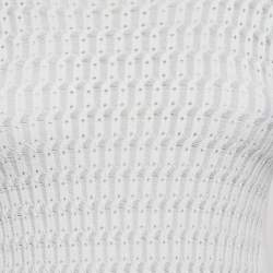 Pre Owned Louis Vuitton White Patterned Knit Full Sleeve Sweater Top M