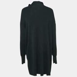 Louis Vuitton Black Sequin Monogram Embellished Wool Knit Sweater Dress XL