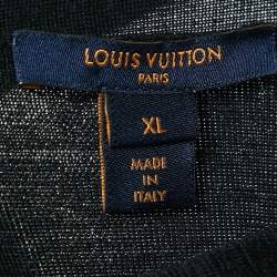 Louis Vuitton Black Sequin Monogram Embellished Wool Knit Sweater Dress XL