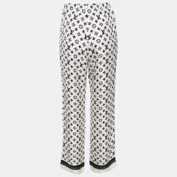 Louis Vuitton White 3D Monogram Print Silk Pajama Pants L