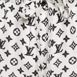 Louis Vuitton White 3D Monogram Print Silk Pajama Pants L