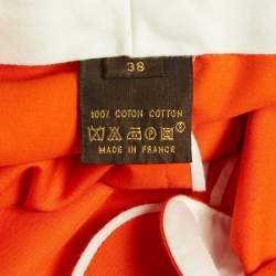 Pre Owned Louis Vuitton Orange Cotton Pocket Detail Mini Skirt M