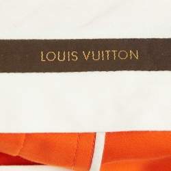 Pre Owned Louis Vuitton Orange Cotton Pocket Detail Mini Skirt M