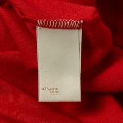 Louis Vuitton Red Charm Detail Neck Jersey T-Shirt XL