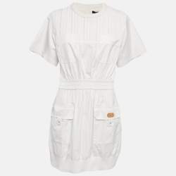Louis Vuitton White Cotton Utility Mini Dress S