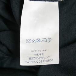 Pre Owned Louis Vuitton Black Printed Silk and Cotton Knit Tie-Up Waist Mini Dress XL