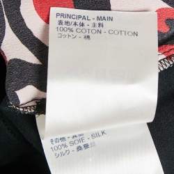 Pre Owned Louis Vuitton Black Printed Silk and Cotton Knit Tie-Up Waist Mini Dress XL