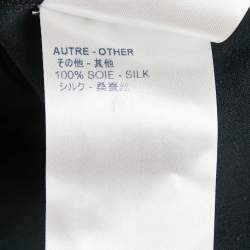 Pre Owned Louis Vuitton Black Printed Silk and Cotton Knit Tie-Up Waist Mini Dress XL