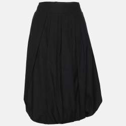 Louis Vuitton Dark Navy Cotton Pleated Midi Skirt L